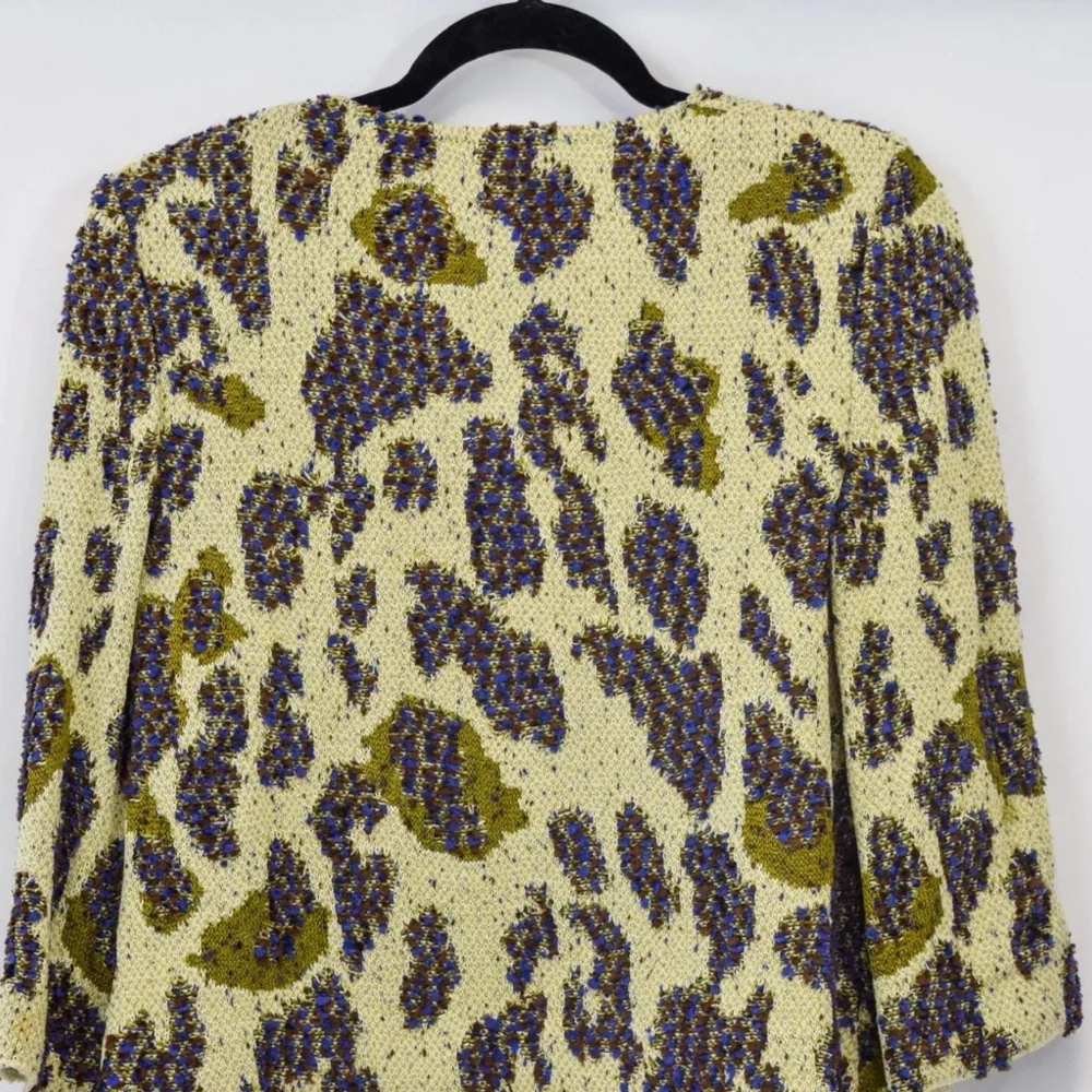 ST. JOHN Jacket and Top Set Green Multicolor Animal Cheetah Print - Sz. 2